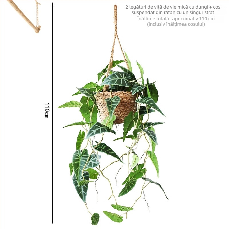 Viță artificială verde cu frunze pentru decor de perete