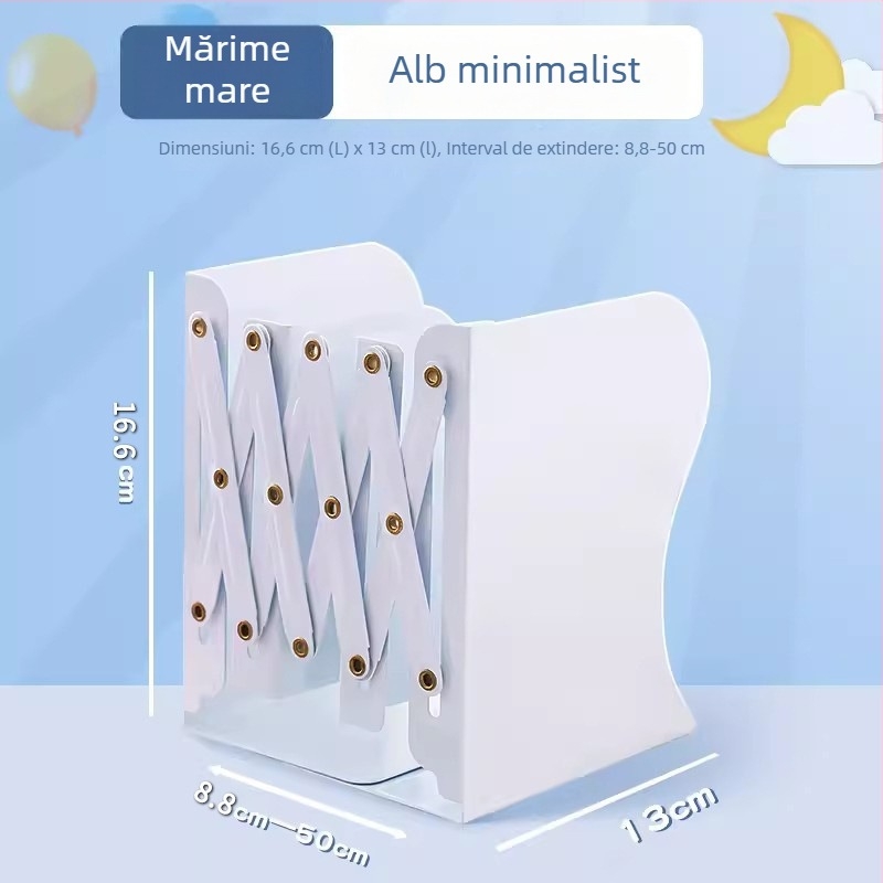 Suport telescopic din metal pentru birou, cu spațiu de depozitare pe birou și cutie pentru pixuri – organizator pentru birou și școală