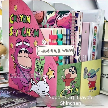 Suport pentru cărți de birou și folder de hârtie, bibliotecă de birou din carton, design drăguț în stil desen animat