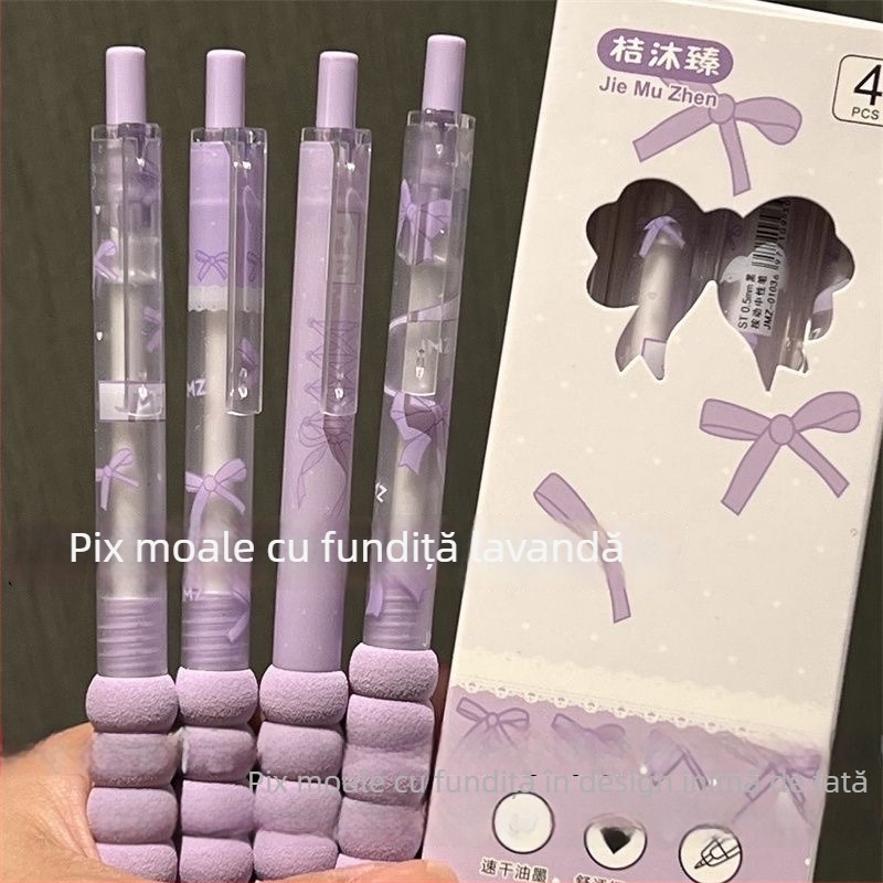 Pix cu mecanism de apăsare, funda inimă feminină, stil Instagram, gel cu uscare rapidă, 0,5 mm, cerneală neagră