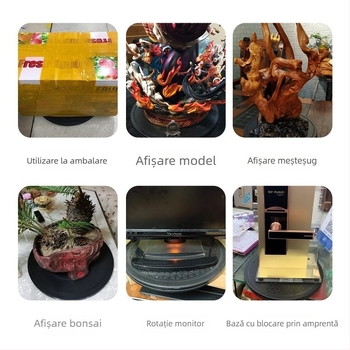 Platformă rotativă din plastic pentru ambalare și expoziție bonsai, sculpturi din lut și aranjamente florale