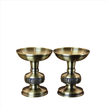 Suport de lumânare din alamă cu lotus pentru sala Buddha – decor de casă pentru rugăciune în fața lui Buddha