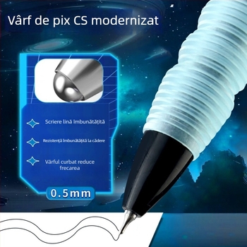 Delshi Călător Interstelar — Pix Gel Rotativ cu Planetă, 0,5 mm, pentru elevi, Negru