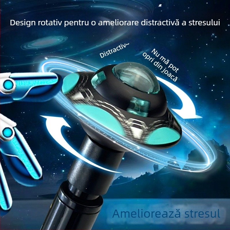 Delshi Călător Interstelar — Pix Gel Rotativ cu Planetă, 0,5 mm, pentru elevi, Negru
