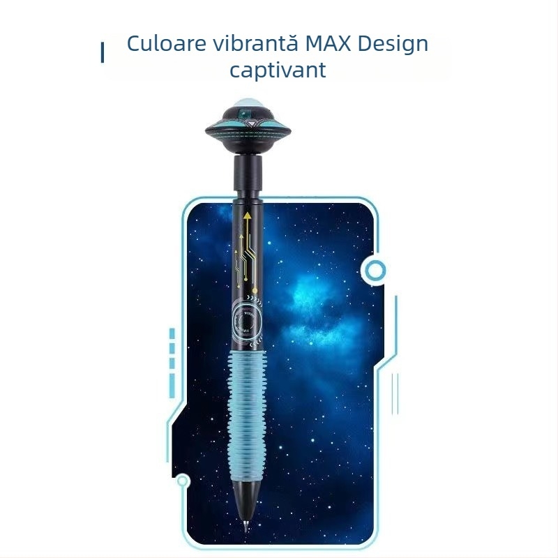 Delshi Călător Interstelar — Pix Gel Rotativ cu Planetă, 0,5 mm, pentru elevi, Negru