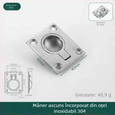 Maner ascuns cu inel de tras din oțel inoxidabil 304, pentru uși, podea de mașină, punte, cabină de navă și capacul compartimentului