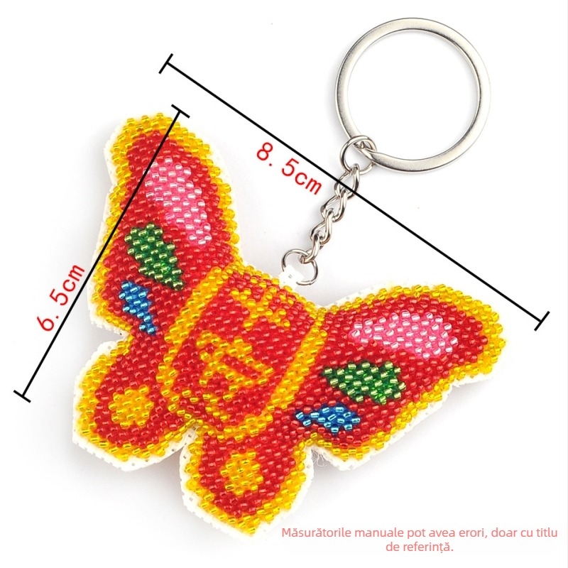 Fluture cu două fețe, broderie cu mărgele, kit de broderie cross-stitch pentru breloc