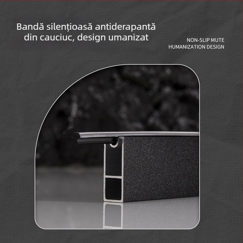 Bară pentru haine din aliaj de aluminiu, neagră, pentru garderob, îngroșată, silențioasă, antiderapantă, pentru lenjerie și mobilier