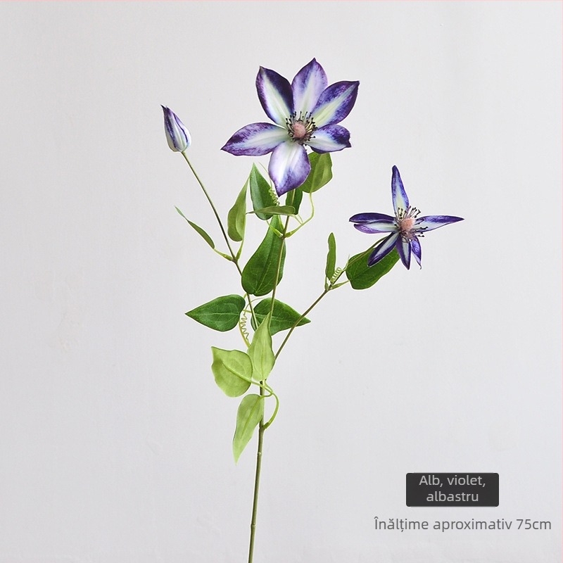 Clematis artificială - viță suspendată pentru decor de nuntă și casă, floare din mătase, roz-liliac