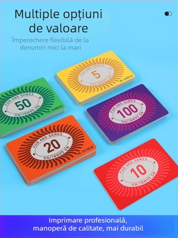 Cărți token din plastic cu protecție anti-fraudă pentru mahjong și jocuri de cărți