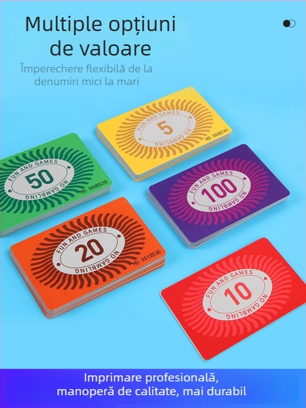 Cărți token din plastic cu protecție anti-fraudă pentru mahjong și jocuri de cărți