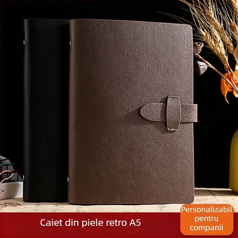 Weiyue caiet A5 premium cu foi detașabile, copertă din piele artificială și personalizare a logo-ului