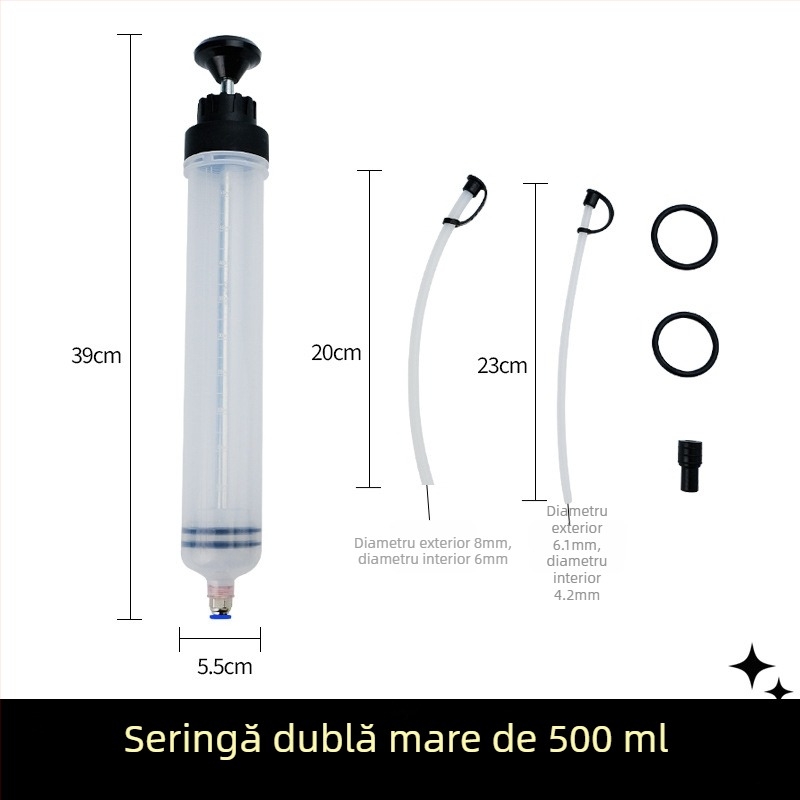 Unealtă de schimb ulei tip seringă, cu aspirație și injecție — pompă manuală pentru ulei de motor și lichid de frână, curățare a depunerilor de carbon la mașină