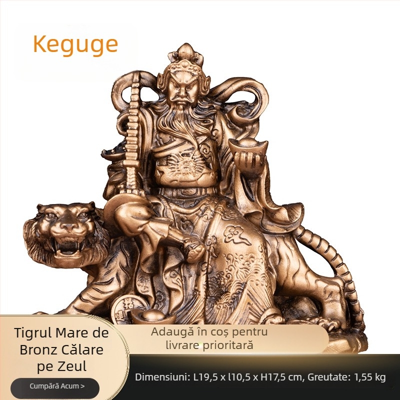 Statuetă Zhao Gongming, Zeul Bunăstării, pentru decorul casei