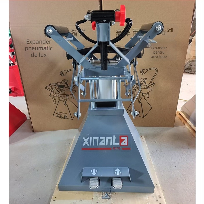 Extensor pneumatic pentru anvelope, acționat prin pedala — unealtă pentru demontarea și montarea anvelopelor