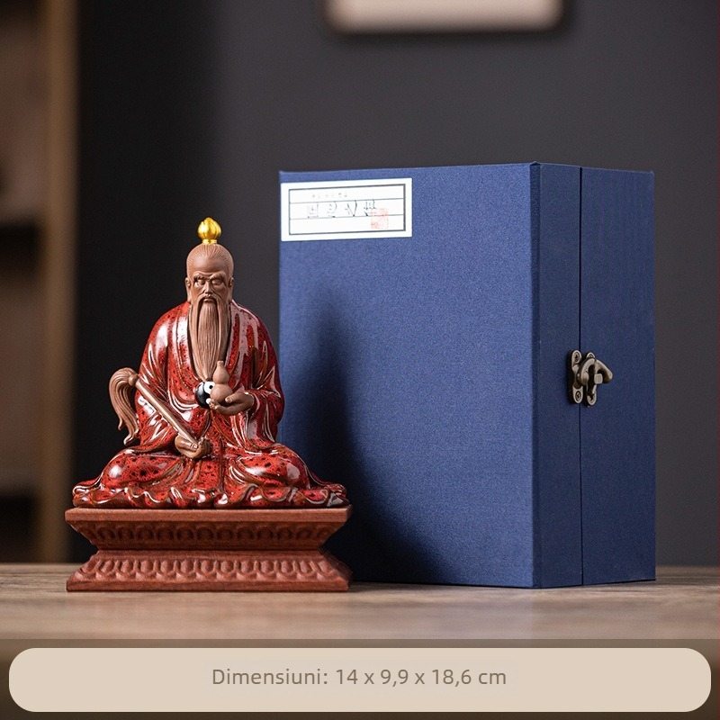 Statuie ceramică a zeului taoist pentru decorul casei