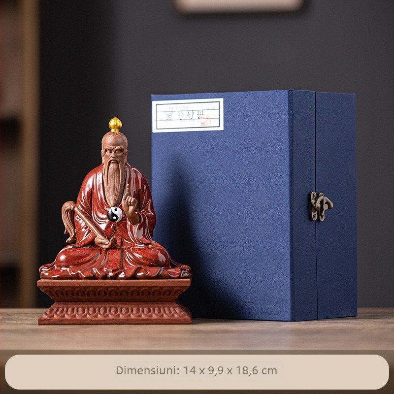 Statuie ceramică a zeului taoist pentru decorul casei