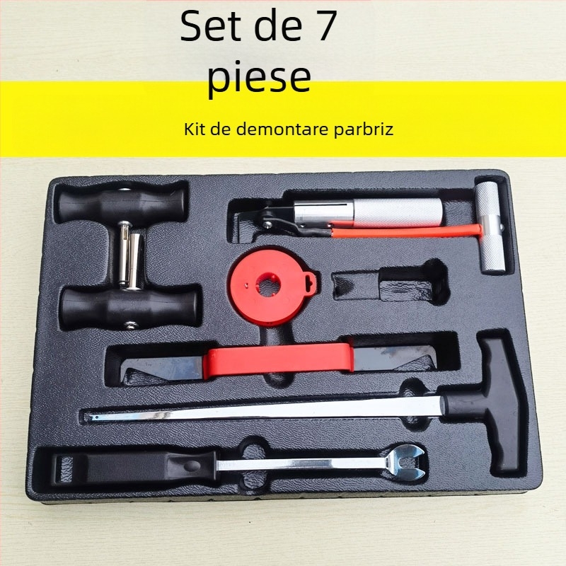 Kit de demontare și montaj parbriz, set de 8 unelte pentru sticlă auto, cablu de tracțiune din oțel