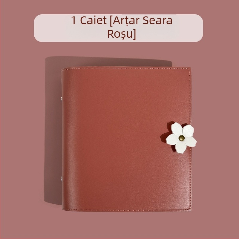 Cute Little Year caiet pătrat cu copertă din piele sintetică și hârtie kraft, legare în inel, 60 coli, 150×171 mm, 168×192 mm, stil artistic