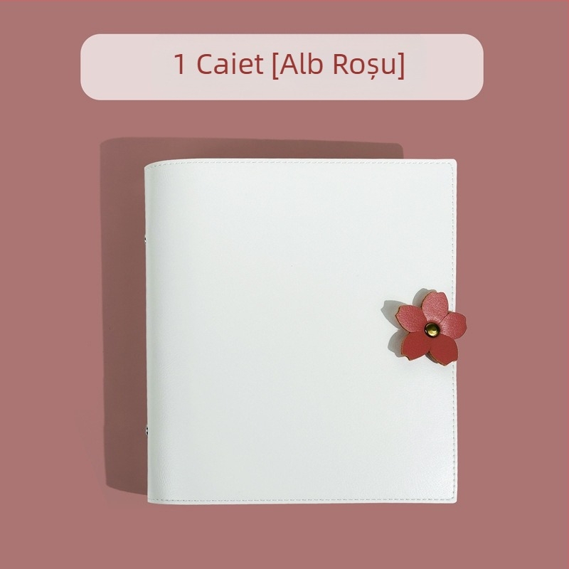 Cute Little Year caiet pătrat cu copertă din piele sintetică și hârtie kraft, legare în inel, 60 coli, 150×171 mm, 168×192 mm, stil artistic