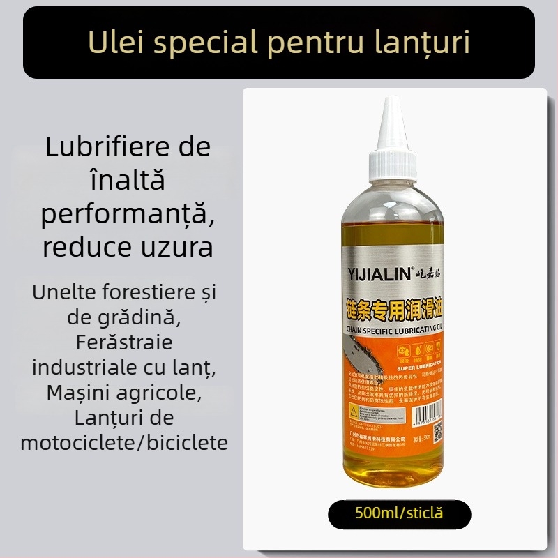 Lubrifiant pentru lanțuri de ferăstrău și utilaje de grădină; ulei de întreținere rezistent la uzură pentru lanțuri de motocicletă și bicicletă