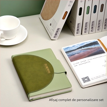Set cadou pentru notebook B5, carnet de afaceri din piele artificială, suprafață moale, logo personalizabil, format A6, legare cu fir și lipire