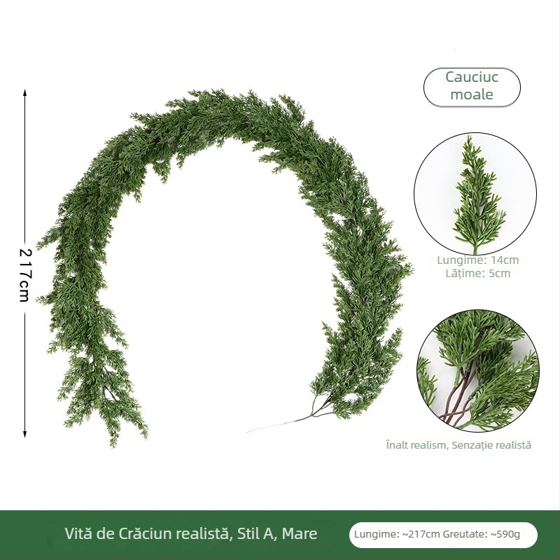 Plantă artificială verde de Crăciun cu iarbă coadă-de-pisică pentru decor pe perete, interior și exterior