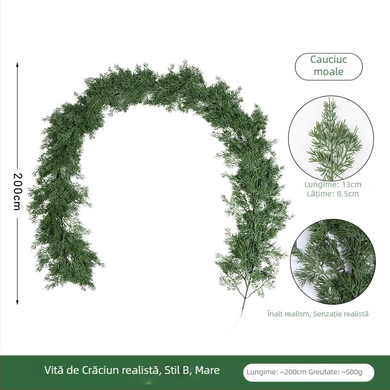 Plantă artificială verde de Crăciun cu iarbă coadă-de-pisică pentru decor pe perete, interior și exterior