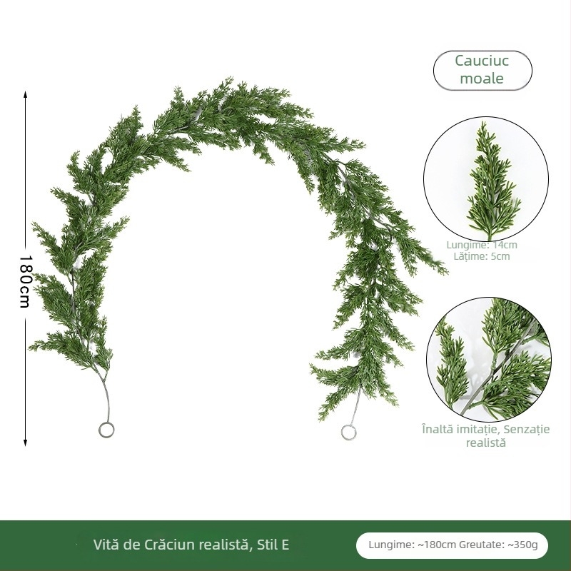 Plantă artificială verde de Crăciun cu iarbă coadă-de-pisică pentru decor pe perete, interior și exterior