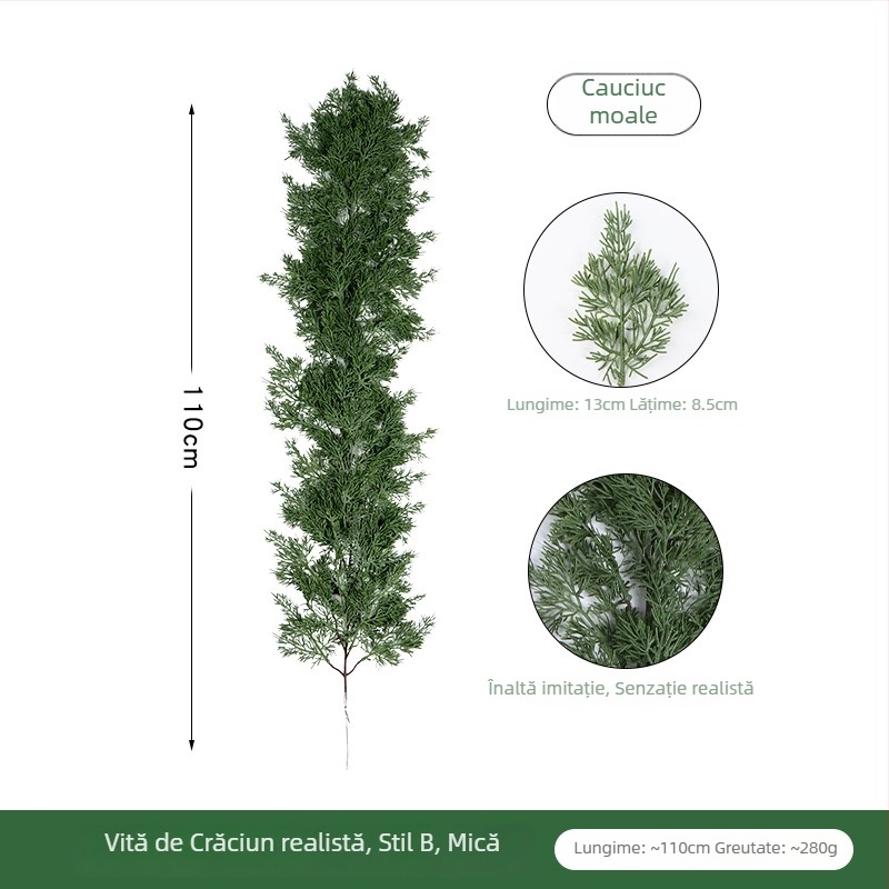 Plantă artificială verde de Crăciun cu iarbă coadă-de-pisică pentru decor pe perete, interior și exterior