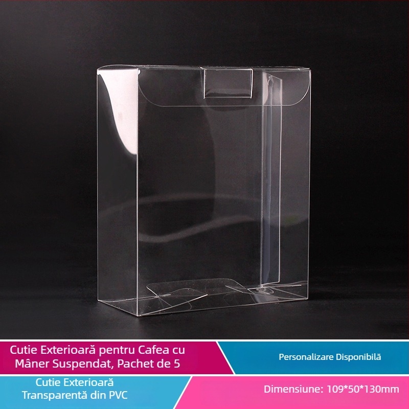 Intention Cutie transparentă PVC pentru cafea drip, imprimare color