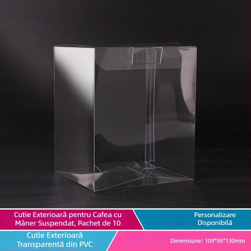 Intention Cutie transparentă PVC pentru cafea drip, imprimare color