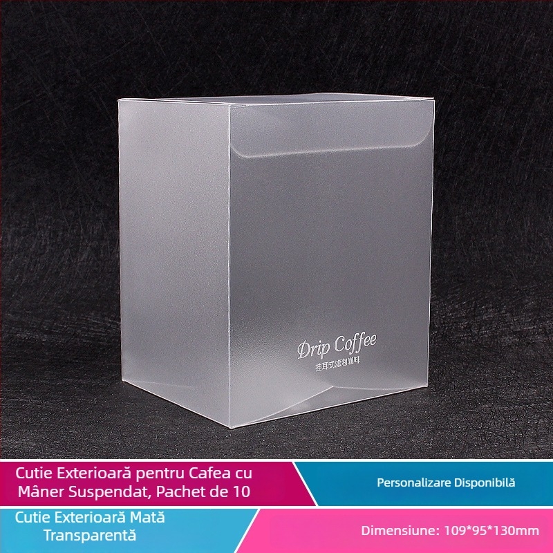 Intention Cutie transparentă PVC pentru cafea drip, imprimare color