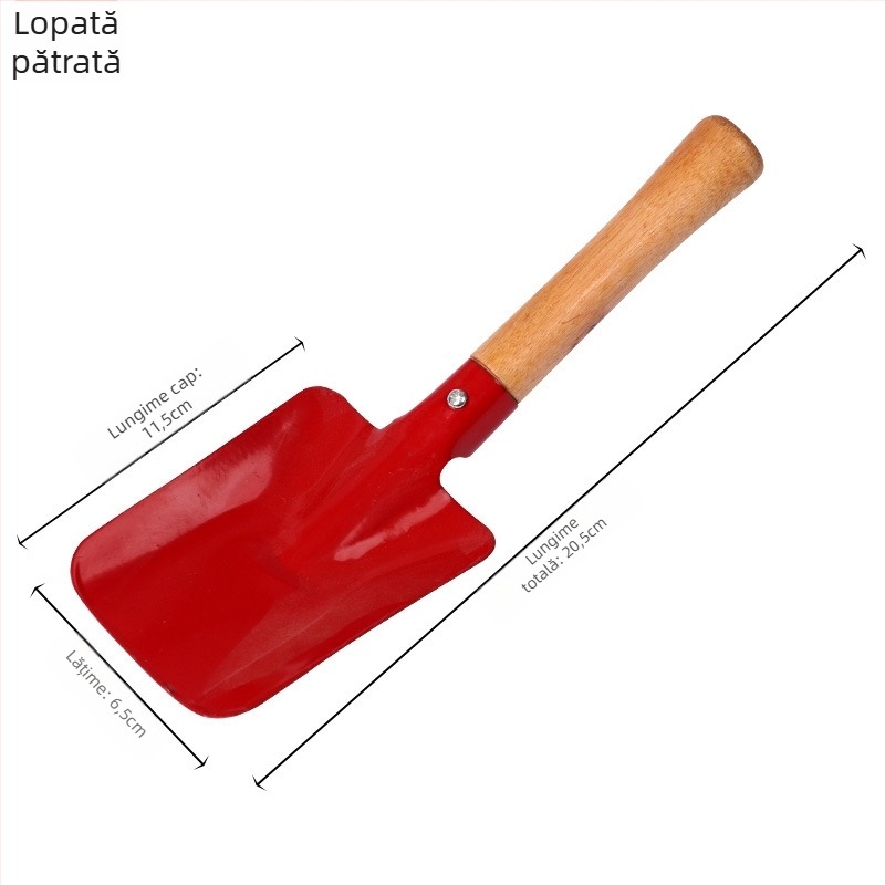 Set de unelte de grădinărit pentru copii: lopată pătrată, lopată cu trei dinți și unelte de plantare