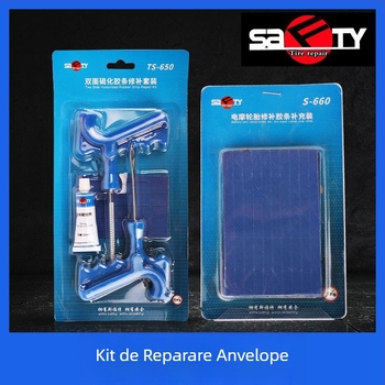Siford set de unelte pentru repararea anvelopelor cu bandă de cauciuc, pentru anvelope tubeless, potrivit pentru motociclete și vehicule electrice, bandă din cauciuc vulcanizat de înaltă calitate, reparație rapidă a anvelopelor