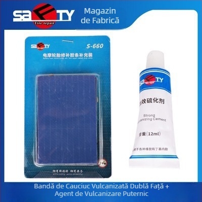 Siford set de unelte pentru repararea anvelopelor cu bandă de cauciuc, pentru anvelope tubeless, potrivit pentru motociclete și vehicule electrice, bandă din cauciuc vulcanizat de înaltă calitate, reparație rapidă a anvelopelor