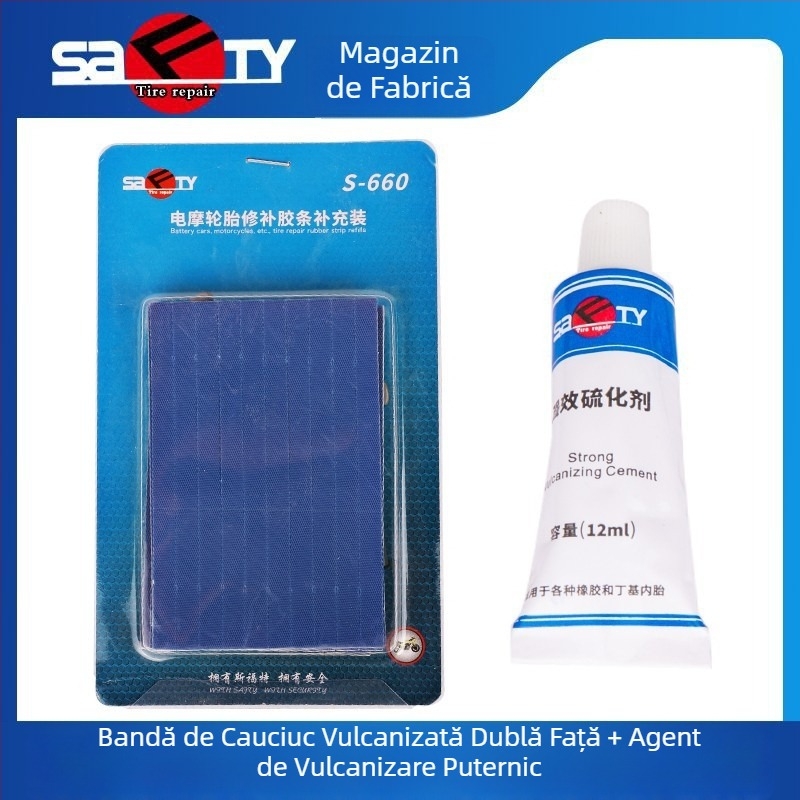 Siford set de unelte pentru repararea anvelopelor cu bandă de cauciuc, pentru anvelope tubeless, potrivit pentru motociclete și vehicule electrice, bandă din cauciuc vulcanizat de înaltă calitate, reparație rapidă a anvelopelor
