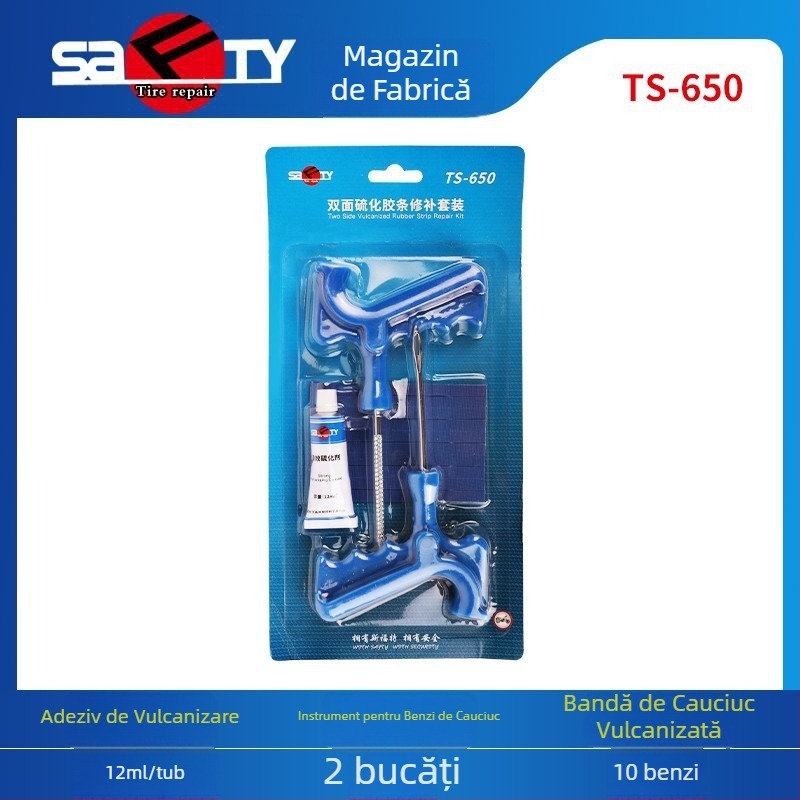 Siford set de unelte pentru repararea anvelopelor cu bandă de cauciuc, pentru anvelope tubeless, potrivit pentru motociclete și vehicule electrice, bandă din cauciuc vulcanizat de înaltă calitate, reparație rapidă a anvelopelor