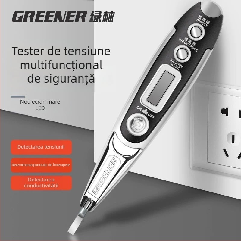 Green Forest stilou de testare a tensiunii cu afișaj digital – senzor multifuncțional, detecție a liniilor casnice, precizie înaltă, 2018 pentru electricieni
