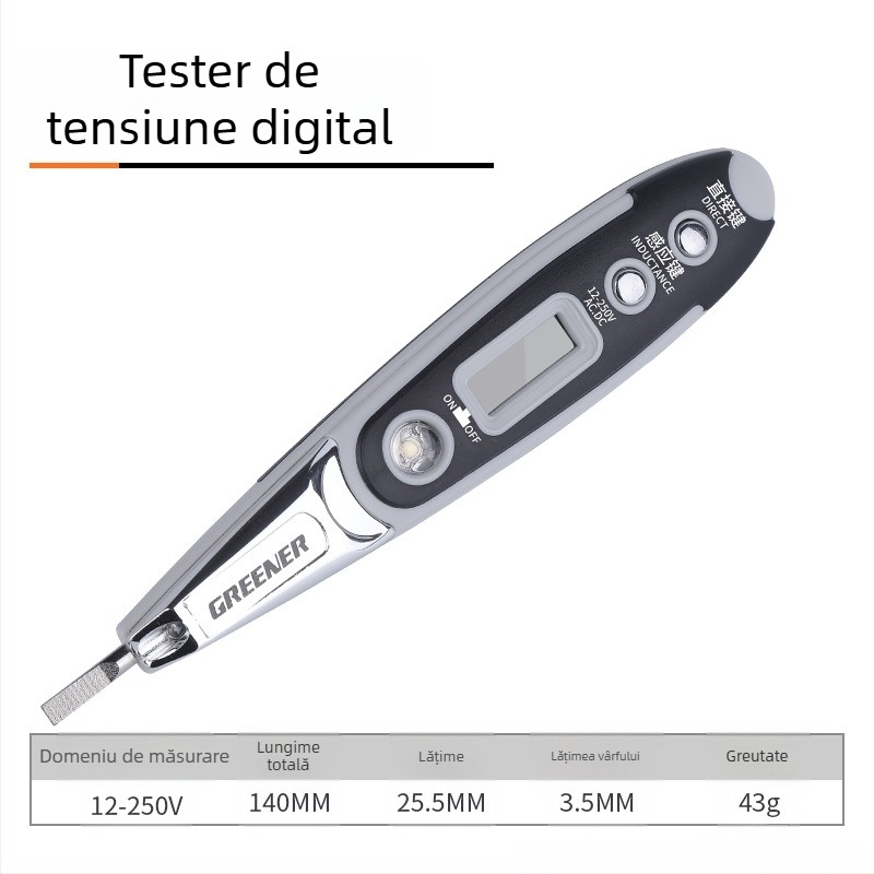 Green Forest stilou de testare a tensiunii cu afișaj digital – senzor multifuncțional, detecție a liniilor casnice, precizie înaltă, 2018 pentru electricieni