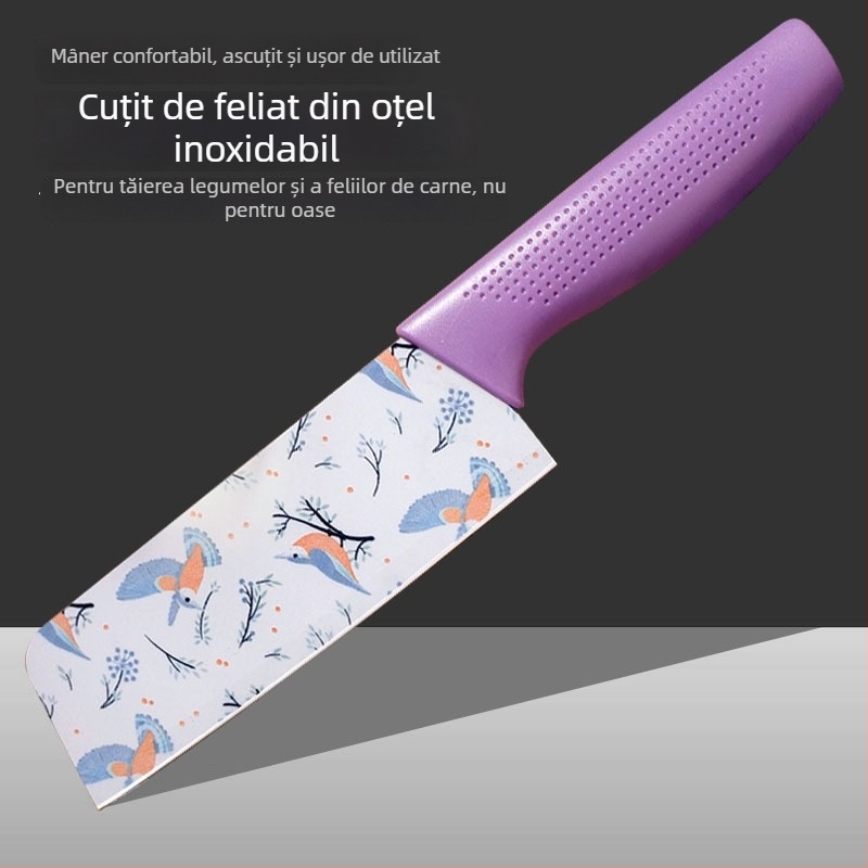Set de cuțite din oțel inoxidabil pentru bucătărie, incluzând un set de 3 cuțite pentru fructe și un cuțit de feliat