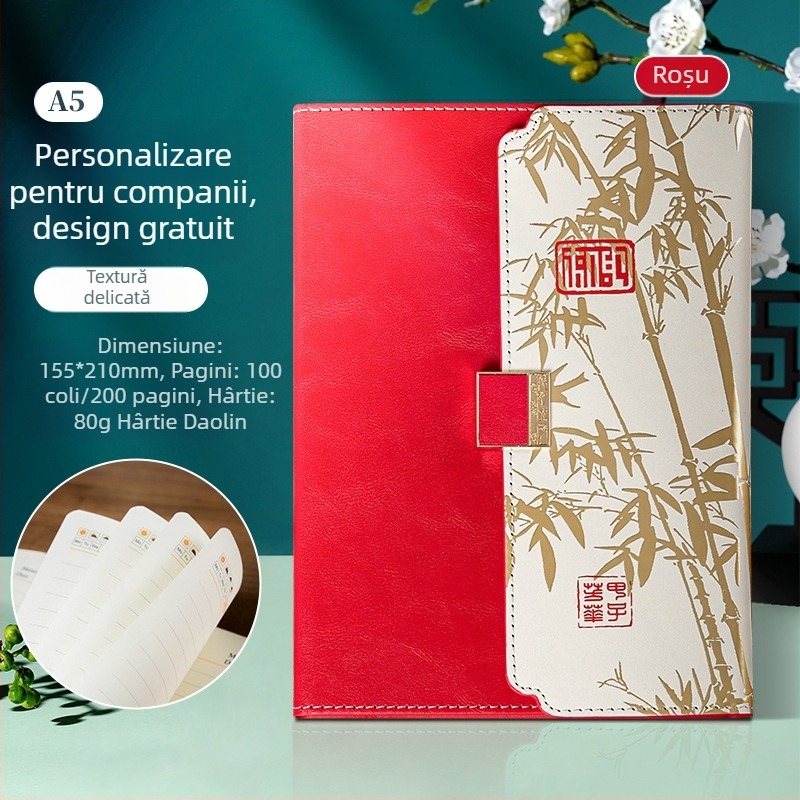 Caiet A5 în stil Trend Național, cu design Orașul Interzis, pentru birou, copertă groasă, logo, personalizabil