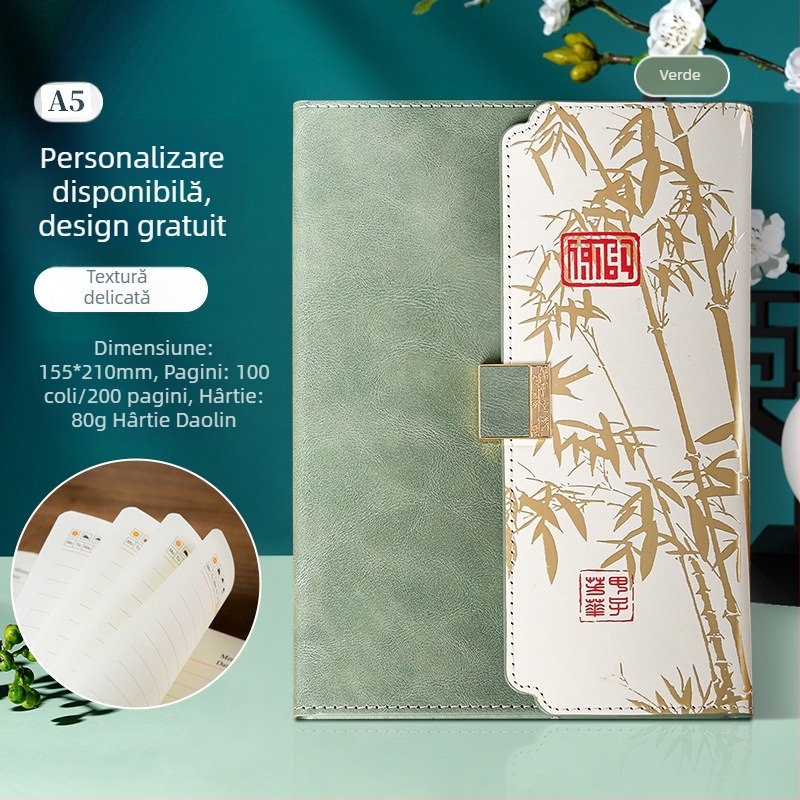 Caiet A5 în stil Trend Național, cu design Orașul Interzis, pentru birou, copertă groasă, logo, personalizabil