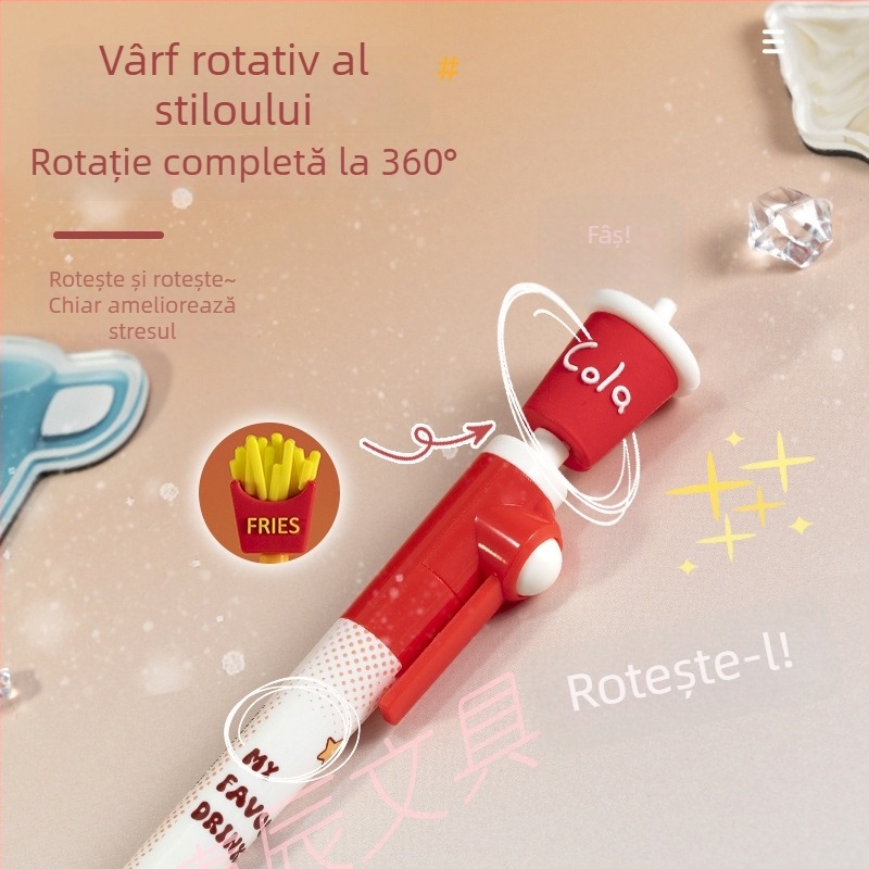 Stilou gel pentru copii, design modern, uscare rapidă, negru, 0.5 mm