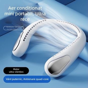 Ventilator mic fără palete pentru gât, silențios, portabil pentru exterior, răcire USB