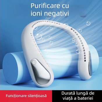 Ventilator mic fără palete pentru gât, silențios, portabil pentru exterior, răcire USB