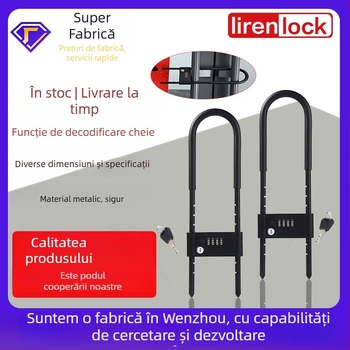 Încuietoare pentru uși din sticlă cu cod de parolă și decodare, anti-furt pentru magazine, extinsă pentru uși duble, anti-tăiere