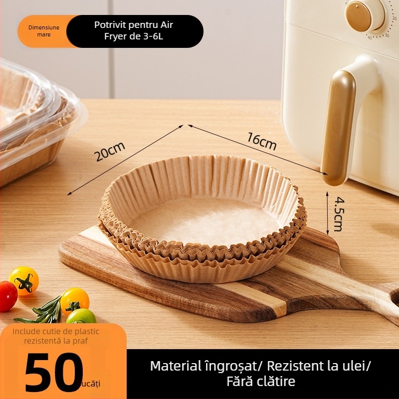Hârtie pentru Air Fryer, groasă, antiaderentă, rezistentă la ulei și apă, fără spălare, protecție pentru oale de gătit acasă