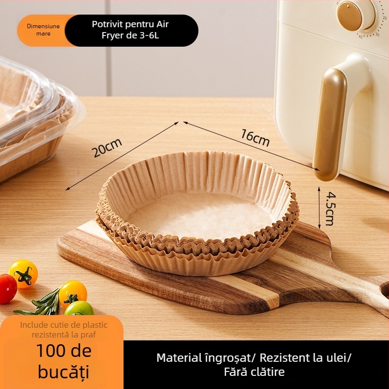 Hârtie pentru Air Fryer, groasă, antiaderentă, rezistentă la ulei și apă, fără spălare, protecție pentru oale de gătit acasă