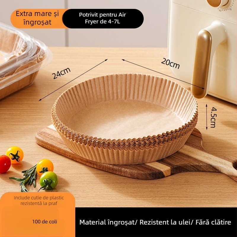 Hârtie pentru Air Fryer, groasă, antiaderentă, rezistentă la ulei și apă, fără spălare, protecție pentru oale de gătit acasă